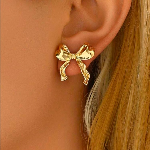 Jewelry - Coquette Gold Bow Earrings